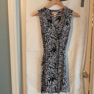 Loft black and white sleeveless dress